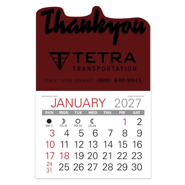 Thank You Shape Value Stick Vinyl Self-Adhesive Calendars stick in 24... from ASI 95280 Warwick Publishing Co / Warwick