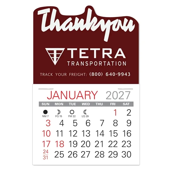 Thank You Shape Value Stick Vinyl Self-Adhesive Calendars stick in 24... from ASI 95280 Warwick Publishing Co / Warwick