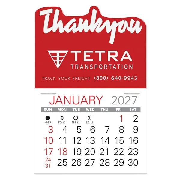 Thank You Shape Value Stick Vinyl Self-Adhesive Calendars stick in 24... from ASI 95280 Warwick Publishing Co / Warwick