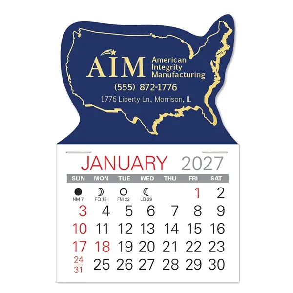 USA Shape Value Stick Vinyl Self-Adhesive Calendars stick in 24 shapes... from ASI 95280 Warwick Publishing Co / Warwick