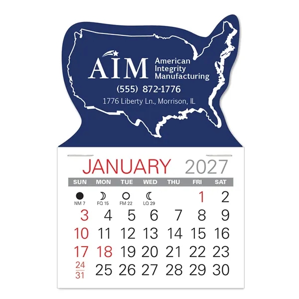USA Shape Value Stick Vinyl Self-Adhesive Calendars stick in 24 shapes... from ASI 95280 Warwick Publishing Co / Warwick