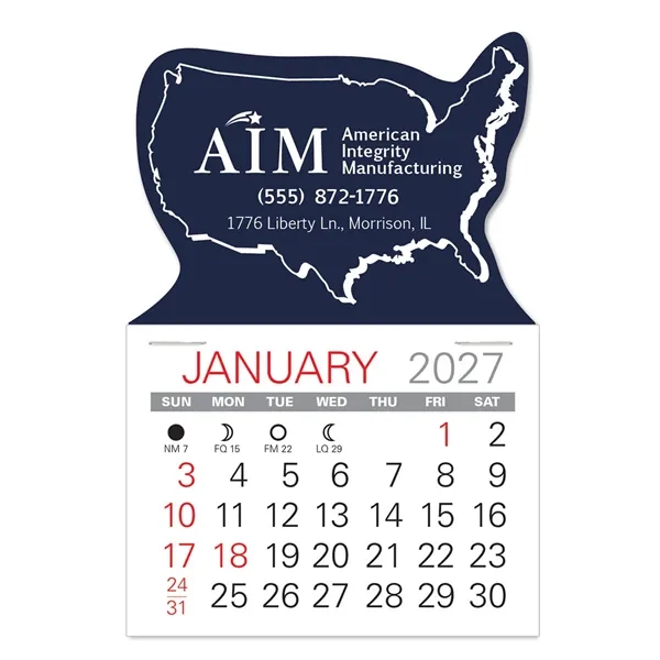 USA Shape Value Stick Vinyl Self-Adhesive Calendars stick in 24 shapes... from ASI 95280 Warwick Publishing Co / Warwick