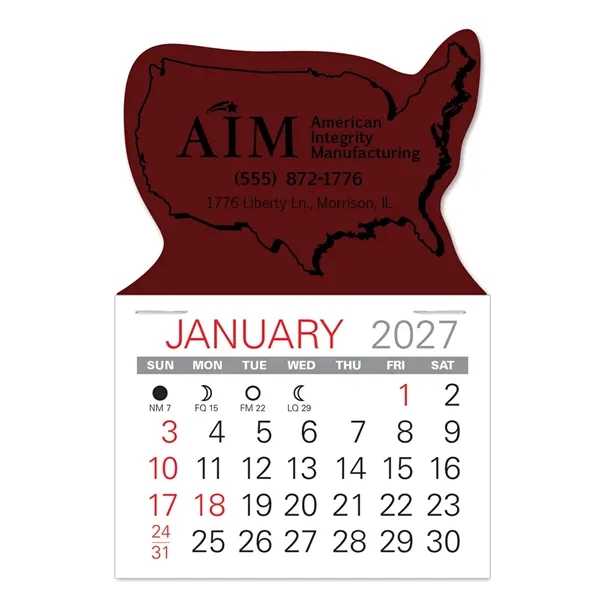 USA Shape Value Stick Vinyl Self-Adhesive Calendars stick in 24 shapes... from ASI 95280 Warwick Publishing Co / Warwick