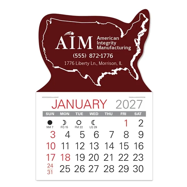 USA Shape Value Stick Vinyl Self-Adhesive Calendars stick in 24 shapes... from ASI 95280 Warwick Publishing Co / Warwick
