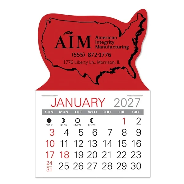 USA Shape Value Stick Vinyl Self-Adhesive Calendars stick in 24 shapes... from ASI 95280 Warwick Publishing Co / Warwick