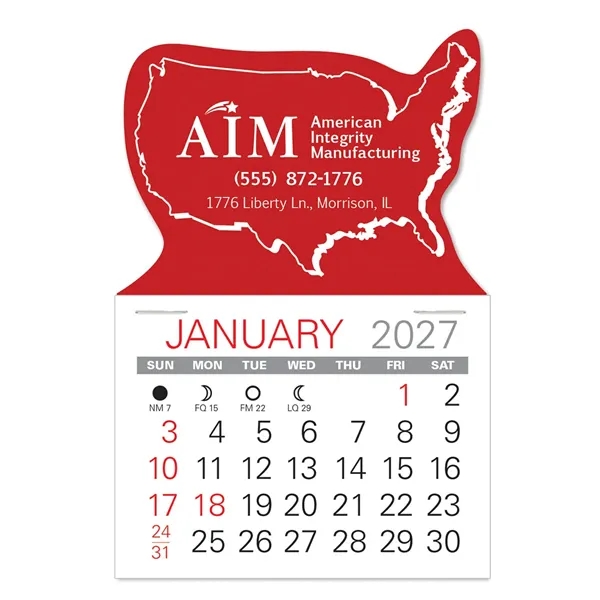 USA Shape Value Stick Vinyl Self-Adhesive Calendars stick in 24 shapes... from ASI 95280 Warwick Publishing Co / Warwick