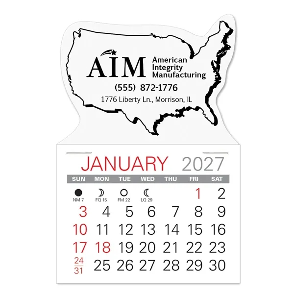 USA Shape Value Stick Vinyl Self-Adhesive Calendars stick in 24 shapes... from ASI 95280 Warwick Publishing Co / Warwick