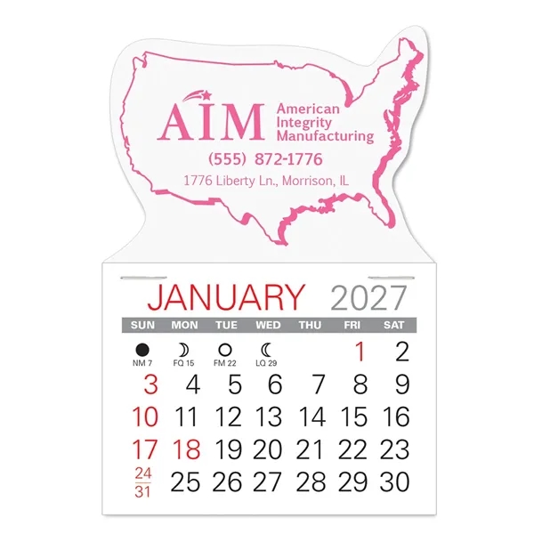 USA Shape Value Stick Vinyl Self-Adhesive Calendars stick in 24 shapes... from ASI 95280 Warwick Publishing Co / Warwick