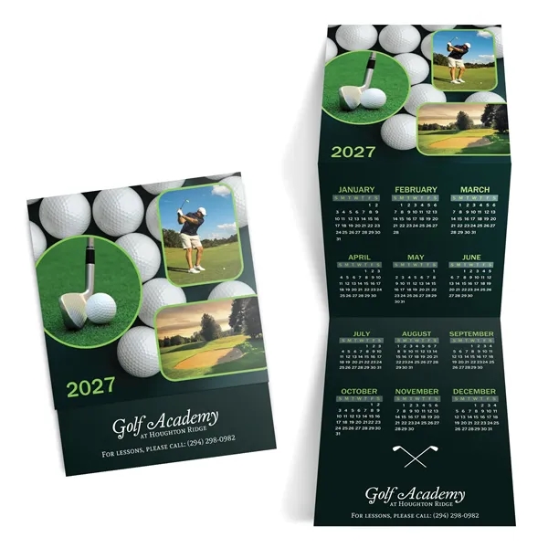 Golf Tri-Fold Calendar printed on 12 pt. smooth white cardstock, 8... from ASI 95280 Warwick Publishing Co / Warwick