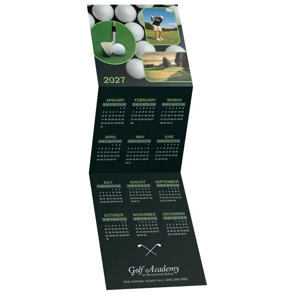 Golf Tri-Fold Calendar printed on 12 pt. smooth white cardstock, 8... from ASI 95280 Warwick Publishing Co / Warwick