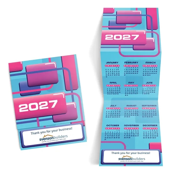 Color Block Tri-Fold Calendar printed on 12 pt. smooth finish white... from ASI 95280 Warwick Publishing Co / Warwick