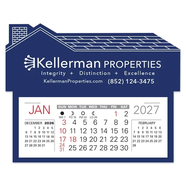 House shape self adhering vinyl calendar with 13 month pad,... from ASI 95280 Warwick Publishing Co / Warwick