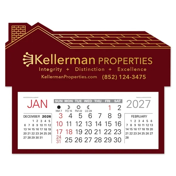 House shape self adhering vinyl calendar with 13 month pad,... from ASI 95280 Warwick Publishing Co / Warwick