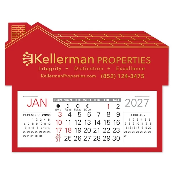 House shape self adhering vinyl calendar with 13 month pad,... from ASI 95280 Warwick Publishing Co / Warwick