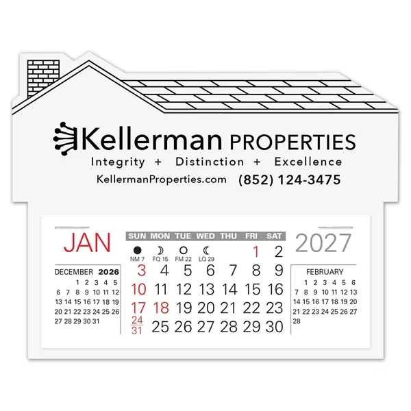 House shape self adhering vinyl calendar with 13 month pad,... from ASI 95280 Warwick Publishing Co / Warwick