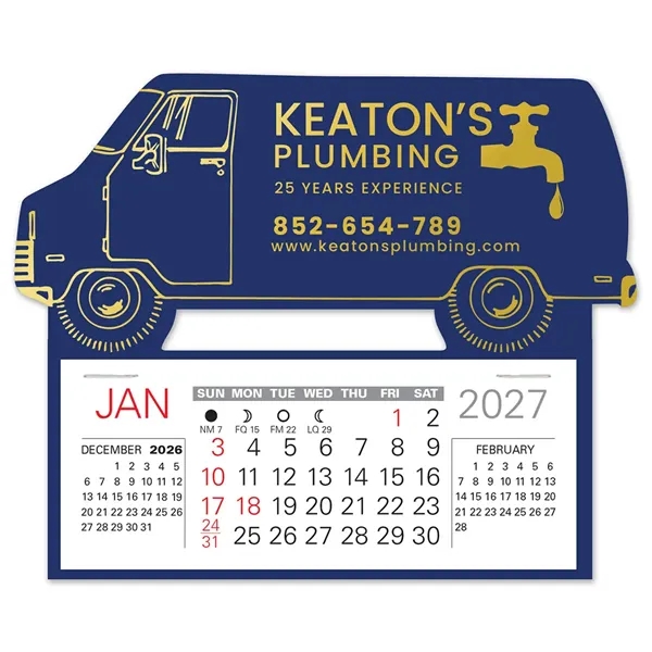 Van shape self adhering vinyl calendar with 13 month pad,... from ASI 95280 Warwick Publishing Co / Warwick