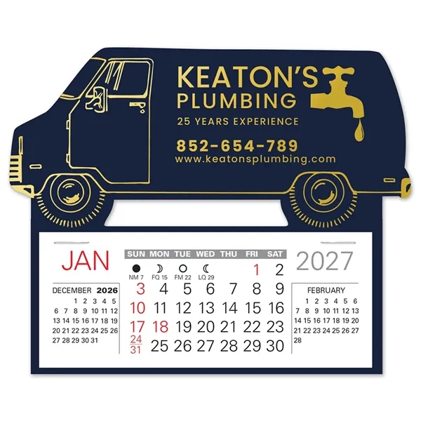 Van shape self adhering vinyl calendar with 13 month pad,... from ASI 95280 Warwick Publishing Co / Warwick
