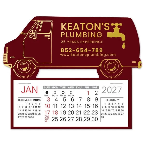 Van shape self adhering vinyl calendar with 13 month pad,... from ASI 95280 Warwick Publishing Co / Warwick