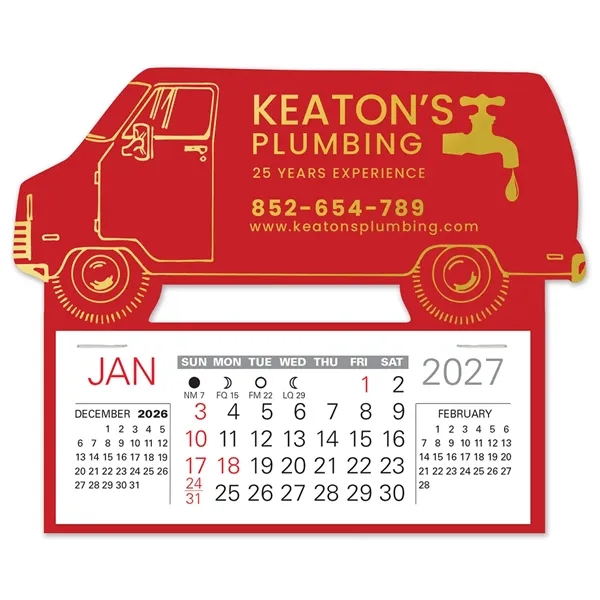 Van shape self adhering vinyl calendar with 13 month pad,... from ASI 95280 Warwick Publishing Co / Warwick