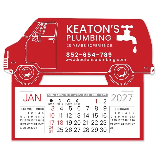 Van shape self adhering vinyl calendar with 13 month pad,... from ASI 95280 Warwick Publishing Co / Warwick