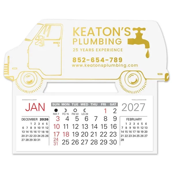 Van shape self adhering vinyl calendar with 13 month pad,... from ASI 95280 Warwick Publishing Co / Warwick