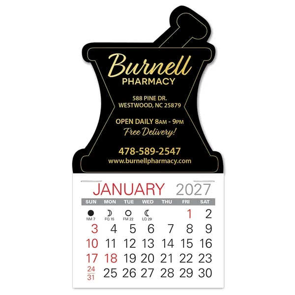 Mortar & Pestle shape self adhering vinyl calendar with 13 month... from ASI 95280 Warwick Publishing Co / Warwick