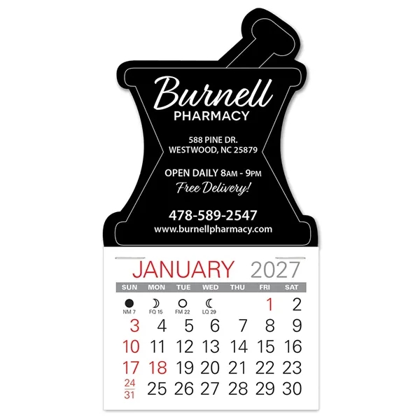 Mortar & Pestle shape self adhering vinyl calendar with 13 month... from ASI 95280 Warwick Publishing Co / Warwick