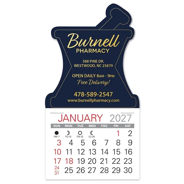 Mortar & Pestle shape self adhering vinyl calendar with 13 month... from ASI 95280 Warwick Publishing Co / Warwick