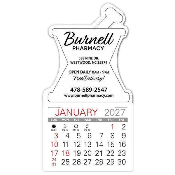 Mortar & Pestle shape self adhering vinyl calendar with 13 month... from ASI 95280 Warwick Publishing Co / Warwick