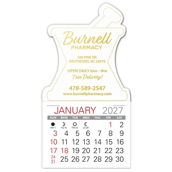 Mortar & Pestle shape self adhering vinyl calendar with 13 month... from ASI 95280 Warwick Publishing Co / Warwick