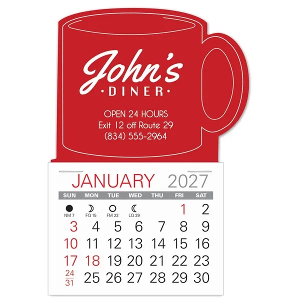 Mug shape self adhering vinyl calendar with 13 month pad... from ASI 95280 Warwick Publishing Co / Warwick
