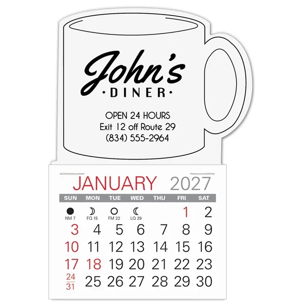 Mug shape self adhering vinyl calendar with 13 month pad... from ASI 95280 Warwick Publishing Co / Warwick