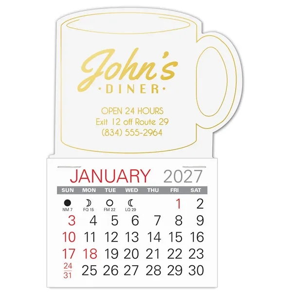 Mug shape self adhering vinyl calendar with 13 month pad... from ASI 95280 Warwick Publishing Co / Warwick