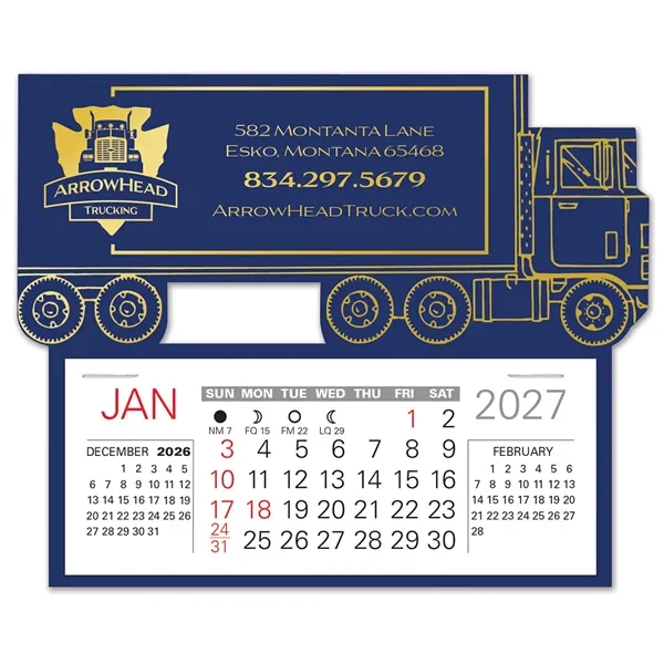 Semi-Truck shape self adhering vinyl calendar with 13 month pad,... from ASI 95280 Warwick Publishing Co / Warwick