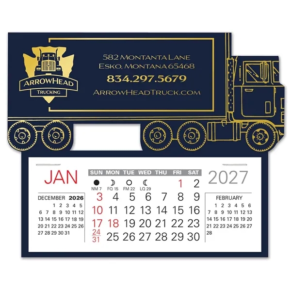 Semi-Truck shape self adhering vinyl calendar with 13 month pad,... from ASI 95280 Warwick Publishing Co / Warwick