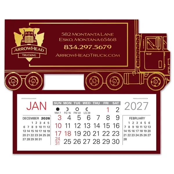 Semi-Truck shape self adhering vinyl calendar with 13 month pad,... from ASI 95280 Warwick Publishing Co / Warwick