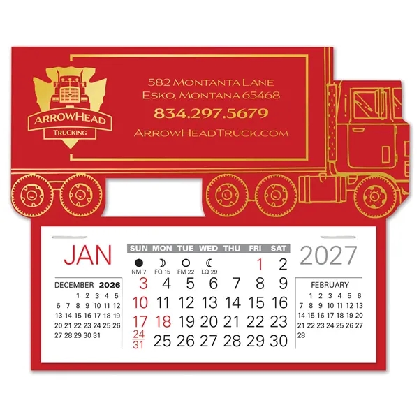 Semi-Truck shape self adhering vinyl calendar with 13 month pad,... from ASI 95280 Warwick Publishing Co / Warwick