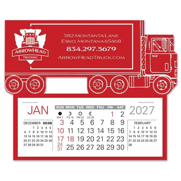 Semi-Truck shape self adhering vinyl calendar with 13 month pad,... from ASI 95280 Warwick Publishing Co / Warwick