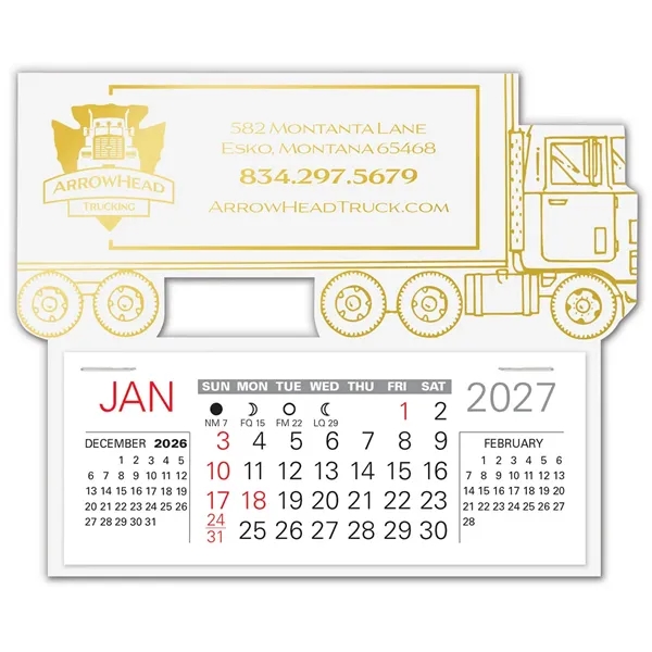 Semi-Truck shape self adhering vinyl calendar with 13 month pad,... from ASI 95280 Warwick Publishing Co / Warwick