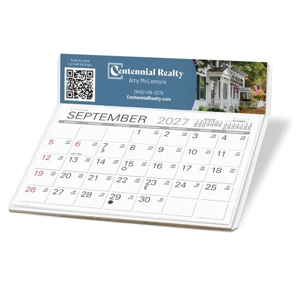 4-color imprinted Desk Calendar with a 13 month  6" x... from ASI 95280 Warwick Publishing Co / Warwick