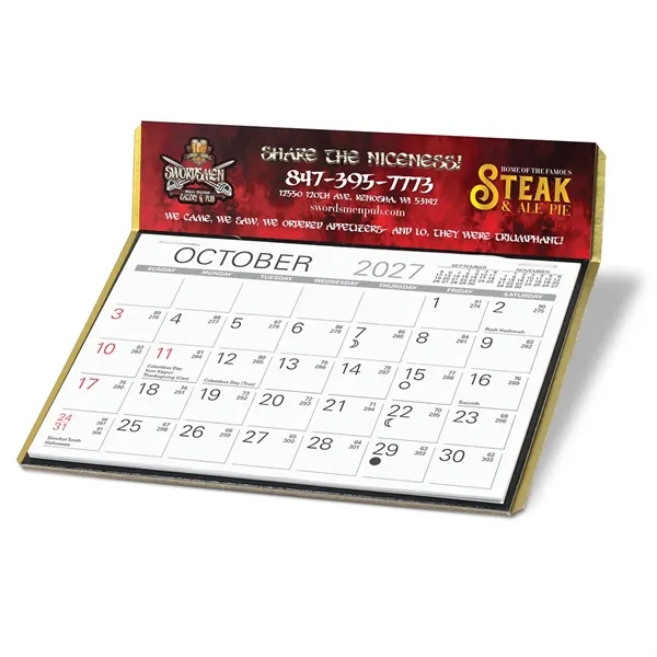 Desk Calendar - White w/White trim, 4-color process imprint and ... from ASI 95280 Warwick Publishing Co / Warwick