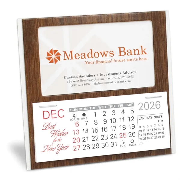 Desk calendar with monthly date pad, slip business card into window... from ASI 95280 Warwick Publishing Co