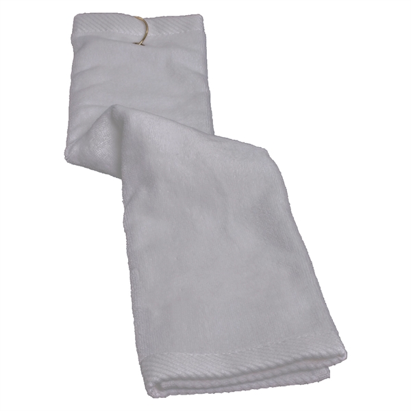 Turkish plush trifold golf towel measuring 16" x 25" and featuring... from ASI 38120 Ball Pro / Diversified Quality Kitchenware