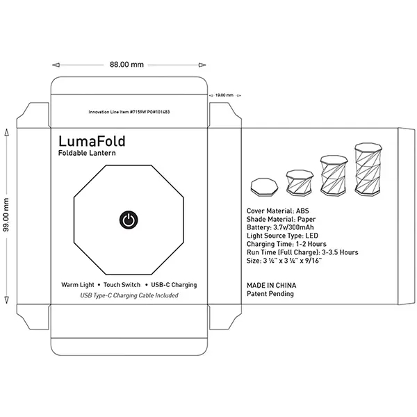 A compact and lightweight foldable lantern designed for easy storage and... from ASI 62660 Innovation Line