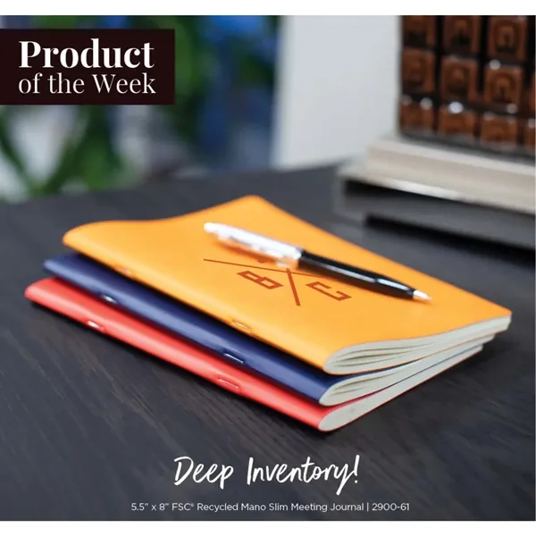 5.5'' x 8'' FSC ® Recycled Mano Slim Meeting Journal... from ASI 66887 PCNA / Leeds