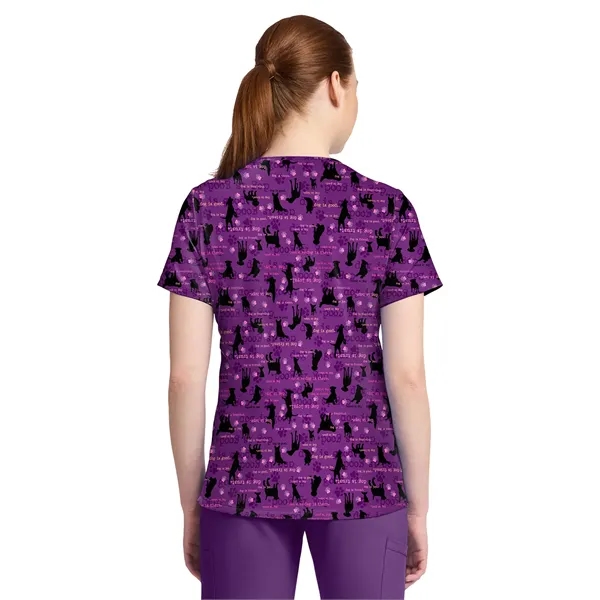 Cherokee - Genuine - Women's 1-Pocket Print High-Low V-Ne...... from ASI 86018 Scrub Authority