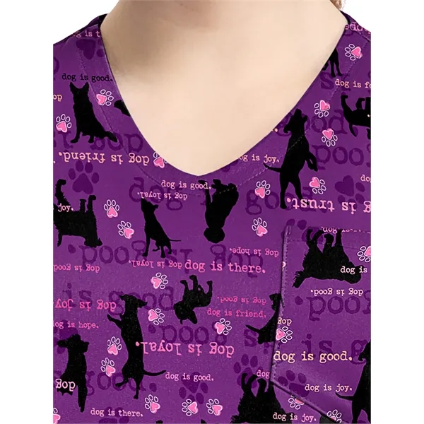 Cherokee - Genuine - Women's 1-Pocket Print High-Low V-Ne...... from ASI 86018 Scrub Authority