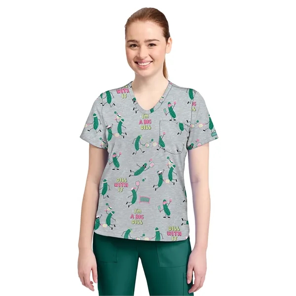 Cherokee - Genuine - Women's 1-Pocket Print High-Low V-Ne...... from ASI 86018 Scrub Authority