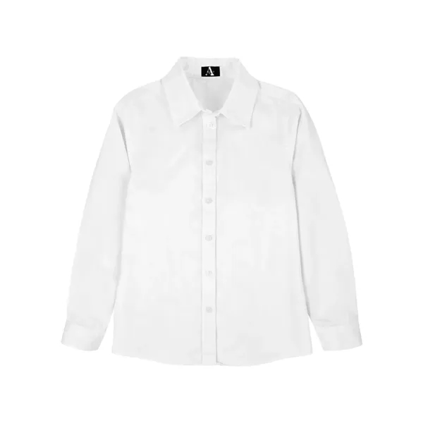 A+ Uniforms - Girls Pocketless Long Sleeve Pinpoint Oxfor...... from ASI 86018 Scrub Authority