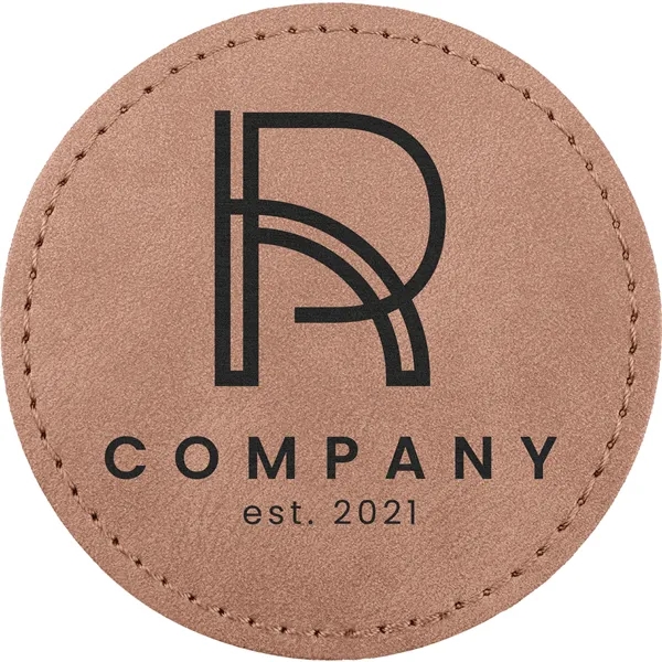 2.5" Round PU Creekside leatherette garment patch.... from ASI 74601 Calico